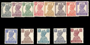 India #168-179 Cat$38, 1941-43 George VI, complete set, never hinged