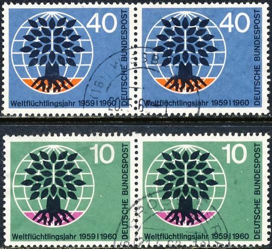 Germany 1960 Sc 807-8 World Refugee Year CDS Stamp Pairs U