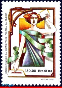 1846 BRAZIL 1983 WOMEN'S RIGHTS, POLITICAL EMANCIPATION, MI# 1953 RHM C-1310 MNH