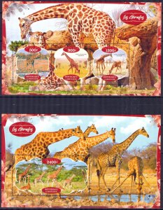 Gabon 2020 Animals Giraffes Sheet + S/S MNH