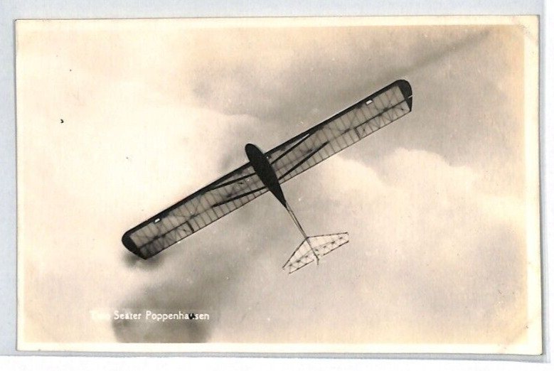 GB RP Post Card Aviation GLIDER *Two Seater Poppenhausen* 1932 {ex Slater}PG105