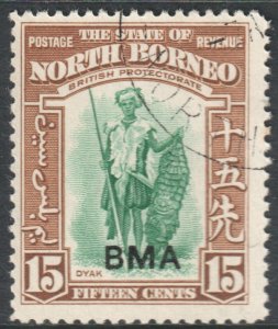 North Borneo Scott 216 - SG328, 1945 BMA 15c used