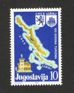 YUGOSLAVIA-MNH-STAMP-100 years of tourism on Cres (Cherso) and Losinj-Luss-1985.