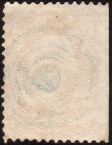 1861, US 3c, George Washington, Used, Sc 65, Blue cancel