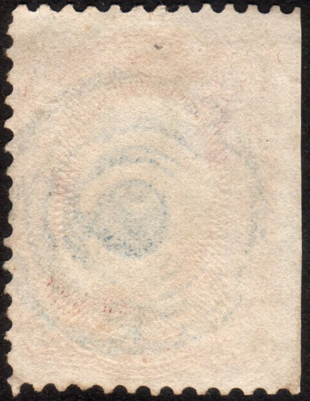 1861, US 3c, George Washington, Used, Sc 65, Blue cancel