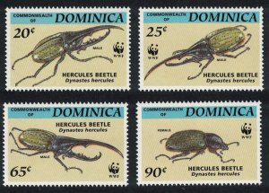 Dominica WWF Hercules Beetle 4v 1994 MNH SC#1647-1650 SG#1799-1802 MI#1804-1807