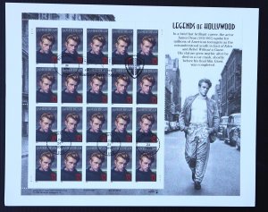 U.S. Used #3082 32c James Dean Sheet of 20 (on piece).  SOTN First Day Cancel!
