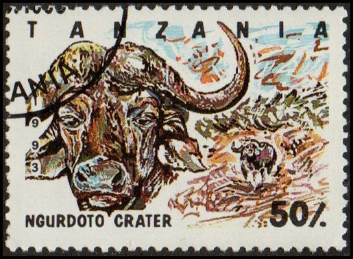 Tanzania 1186- Cto - 50/. Buffalo / Ngurdoto Crater (1993) +