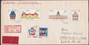 EAST GERMANY 1968 registered cover - nice franking - ......................a3397 