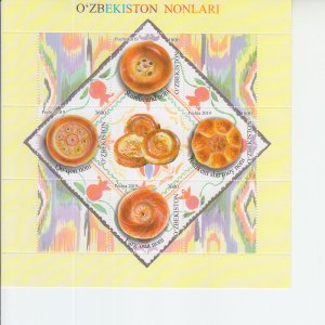 2019  Uzbekistan Gastronomy Breads MS4  (Scott 885) MNH