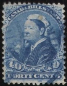 Canada FB50 (used) 40c QV bill stamp, blue (1868)