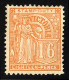 Victoria #168 Cat$45, 1889 1sh6p orange, hinged