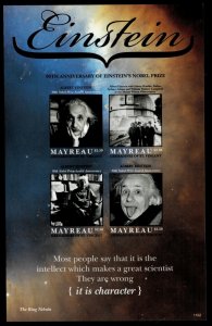 Mayreau 2011 - Albert Einstein - Sheet of 4 IMPERF Stamps - MNH
