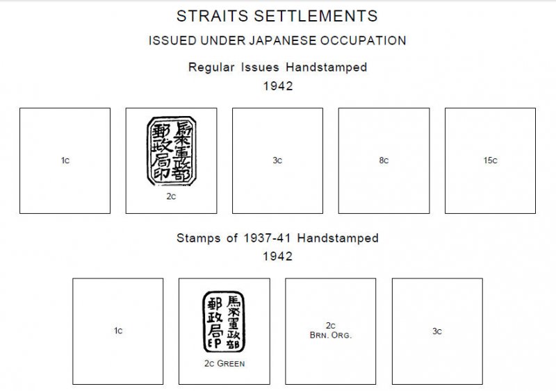 PRINTED JAPAN WW2 [S.E. ASIA OCCUPATIONS] 1942-1945 STAMP ALBUM PAGES (43 pages)