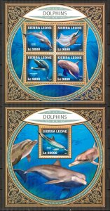 Sierra Leone 2017 Marine Life Dolphins I sheet + S/S MNH