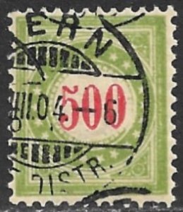 SWITZERLAND 1884-97 100c Yellow Green Postage Due Sc J28a VFU