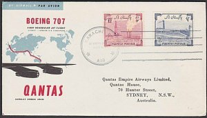 PAKISTAN 1959 Qantas first flight cover Karachi to Sydney Australia.........L471