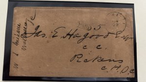 Confederate Wallaha SC Stampless Cover CSA CV $200 LV6640