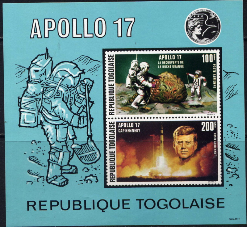 Togo #C197a YTBF68 MNH S/S CV$7 Apollo XVII/Astronaut/Rocket Launch/Kennedy