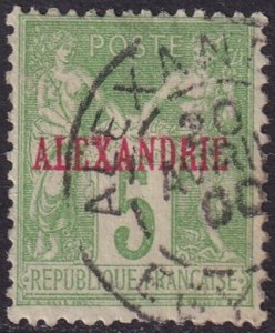 French Offices Alexandria 1899 Sc 5a used type II