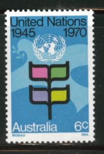  AUSTRALIA Scott 490 MNH** 1970 UN stamp