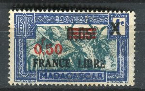 FRENCH COLONIES; MADAGASCAR 1940s early FRANCE LIBRE Optd Mint 50c. value