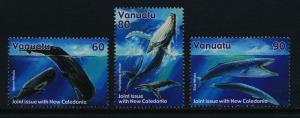 Vanuatu 785-7 MNH Whales, Blue Whale, Humpback Whale, Sperm Whale