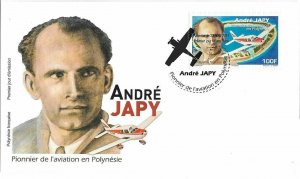 TAHITI (FRENCH POLYNESIA)/2019 - (FDC) A. JAPY, PIONEER OF AVIATION (Plane), MNH 