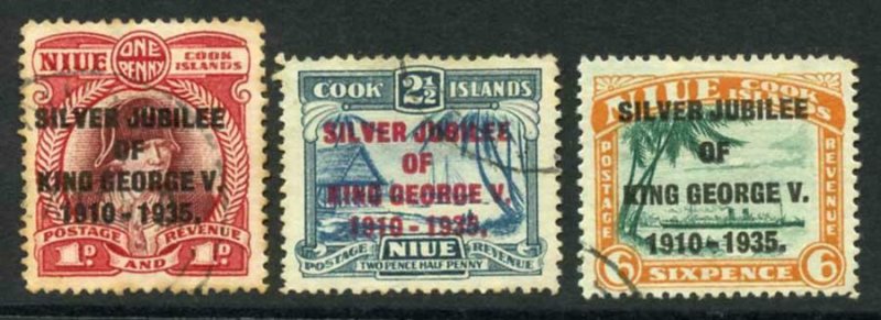 Niue SG69/71 1935 Silver Jubilee Set Used