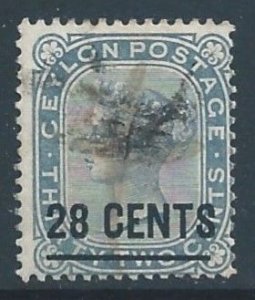 Ceylon #127 Used 32c Queen Victoria Surcharged 28c