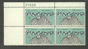 #1237 The Sciences Plate Block Mint Never Hinged #27639