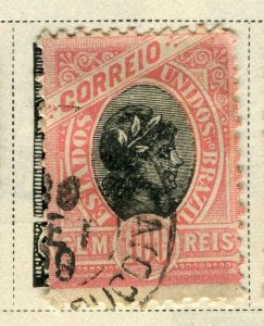 BRAZIL; 1894 early classic issue fine used 100r. value