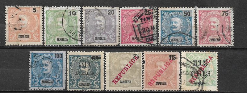 COLLECTION LOT OF #553 ZAMBEZIA 11 MH/USED STAMPS 1898+