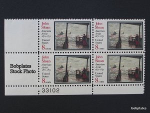 BOBPLATES #1433 John Sloan Plate Block F-VF MNH DCV=$1.6~See Details for #s/Pos