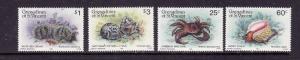 St Vincent Grenadines-Sc#472-5-Unused NH set-Marine Life-Shellfish-1985-