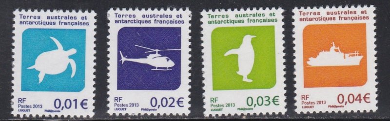 French Southern Antarctic Terr.# 484-487, Turtle, Ship, Dated 2013 NH