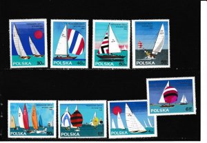 Poland # 1324-1331, Yachts, Mint Hinged, 1/3 Cat.