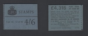 GB #LP45   May 1968 4'6  Machin  booklet   CV £4.00