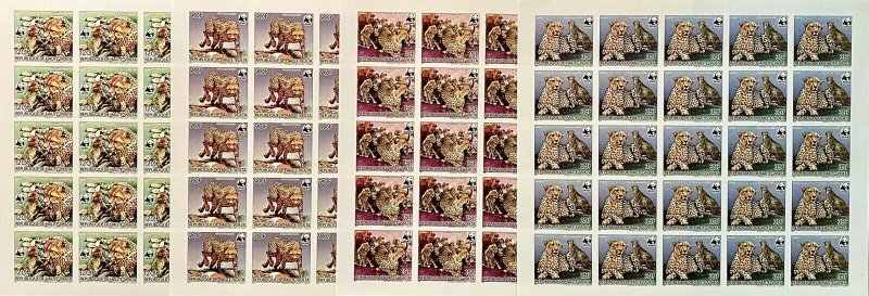 Full Set Of Sheets MNH Stamps WWF Cheetah Imperf. / WWF Series Leaves Cheetah-