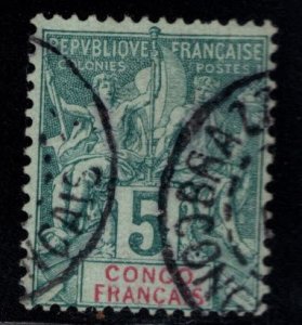 French Congo Scott 21 Used genuine,  Perf 14x13.5 nice cancel