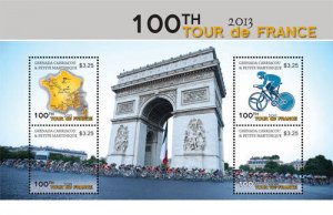 Grenadines 2013 - Tour De France Cycling - Sheet of 4 stamps - Scott #2860 - MNH