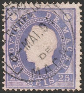Macao 1888 Sc 38 used small thin