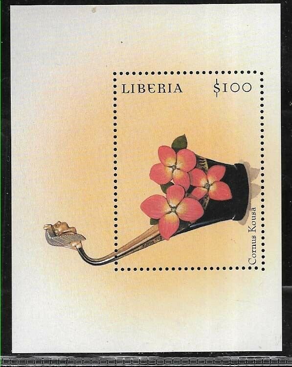 #8508 LIBERIA 2000 FLORA  FLOWERS ORCHIDS 1 SOUVENIRSHEET YV BL 283 MNH