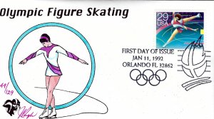Pugh Designed/Painted Winter Olympic Figure Skating FDC...110 of 129 created!