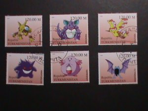 TURKMENISTAN -2000 LOVELY FAMPOUS POKEMON CTO FANCY POSTAL CANCEL VERY FINE