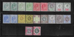 GREAT BRITAIN SCOTT #127-138 1902-11 EDWARD VII SET+8 COLOR VARIETIES-MINT LH/NH