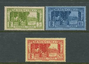 STAMP STATION PERTH Middle Congo #J23-J25 Issue MH/MNG CV$4.00