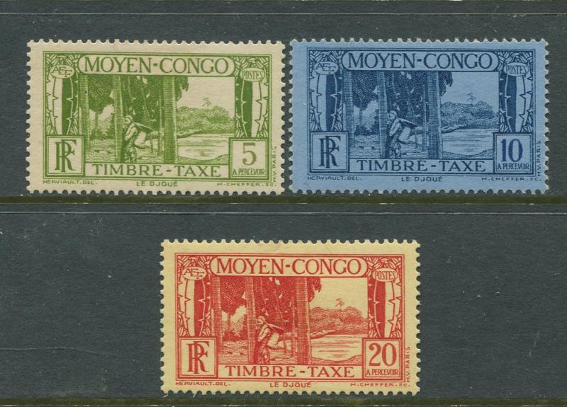 STAMP STATION PERTH Middle Congo #J23-J25 Issue MH/MNG CV$4.00