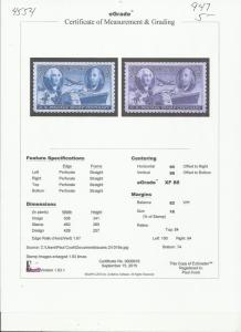 # 947 MINT NEVER HINGED POSTAGE STAMP CENTENARY XF+