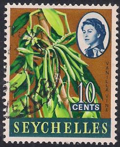 Seychelles 1962 - 68 QE2 10ct Vanilla Vine SG 197 ( K1178 )